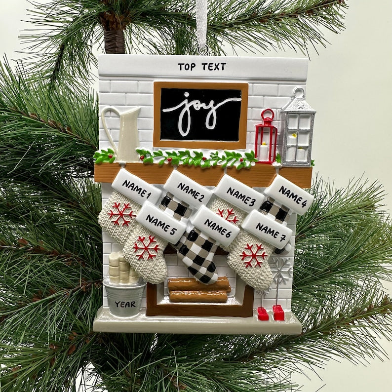 Personalized Family Stockings Acrylic Ornament