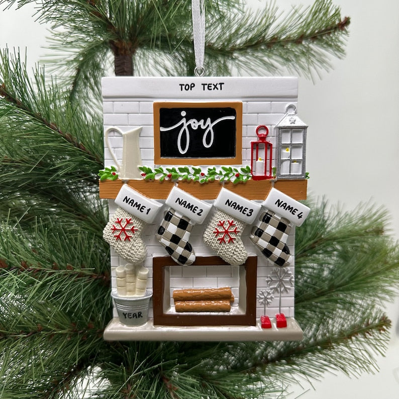 Personalized Family Stockings Acrylic Ornament