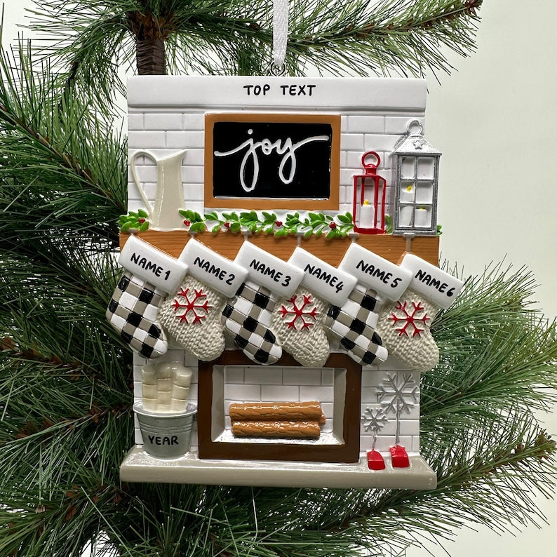 Personalized Family Stockings Acrylic Ornament