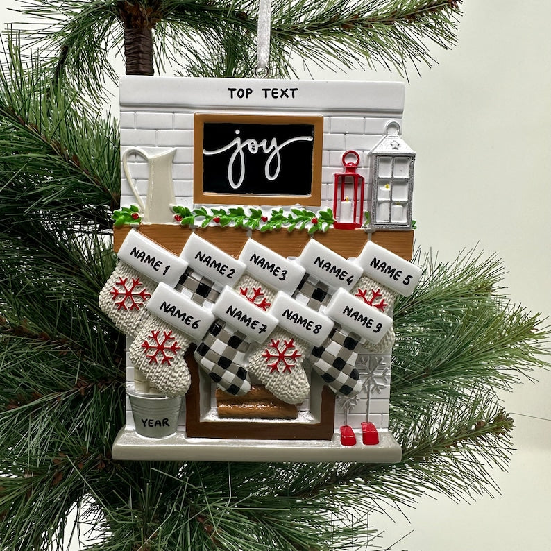 Personalized Family Stockings Acrylic Ornament