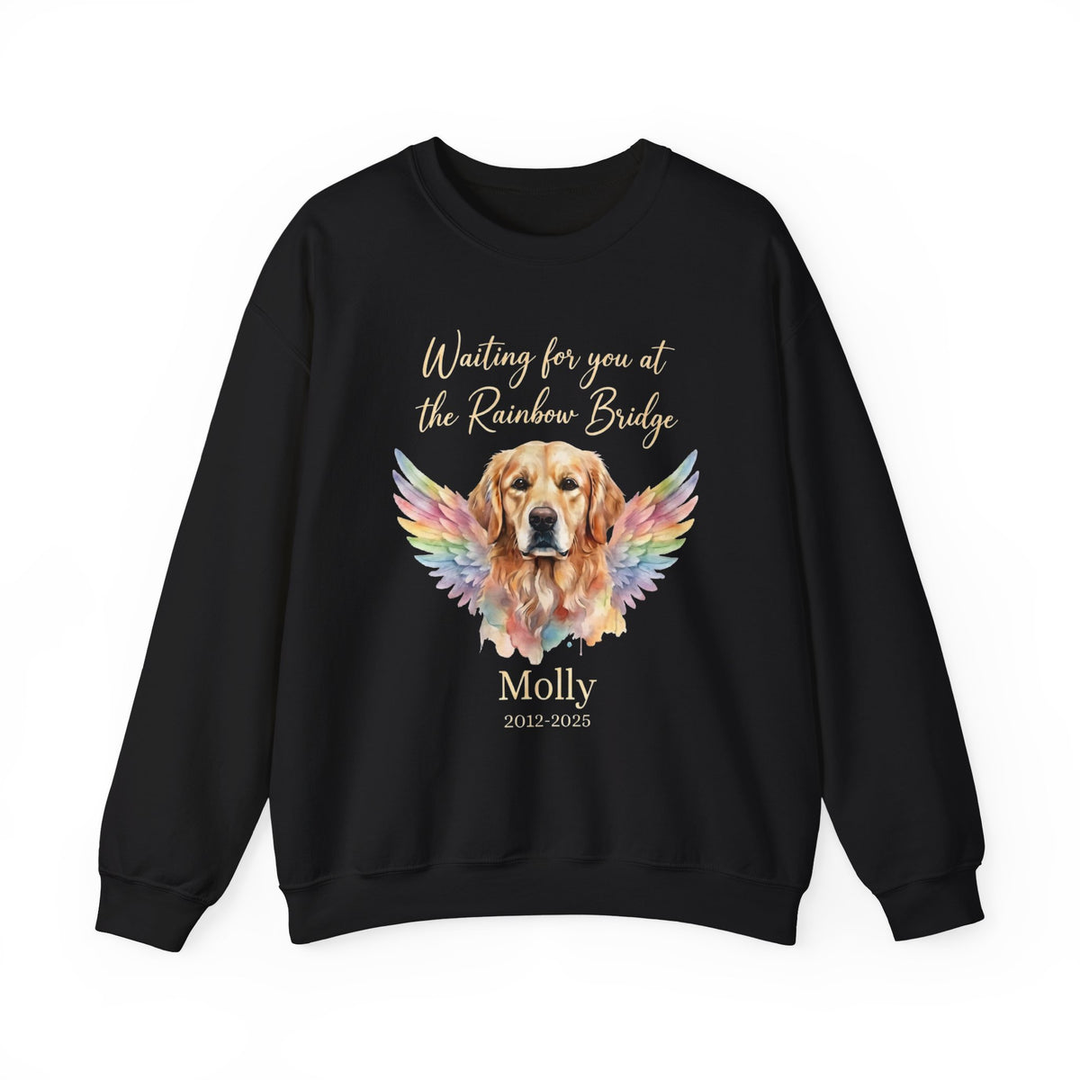 Rainbow Bridge Dog Memorial Sweatshirt – Personalized Portrait