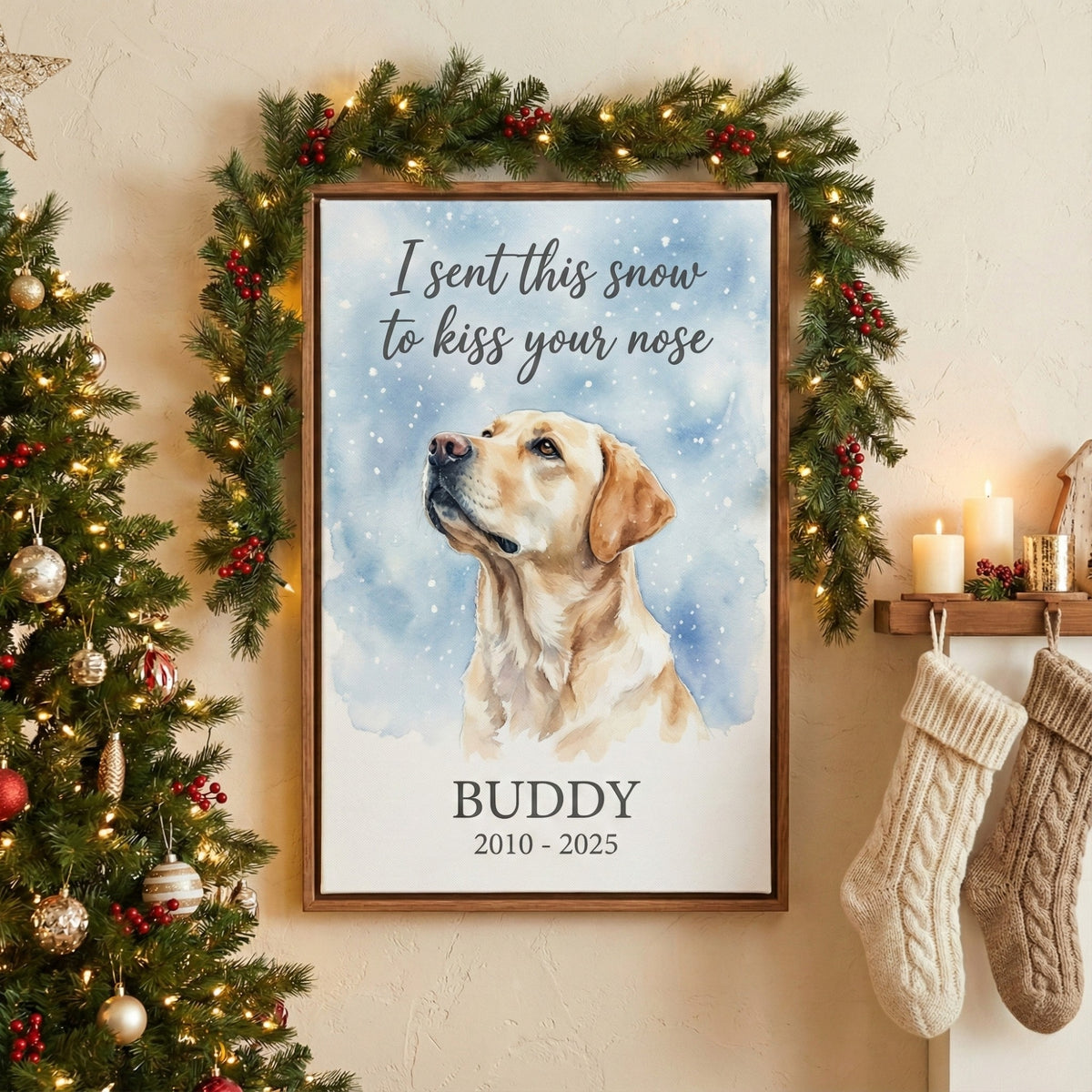 Snow to Kiss Your Nose PersonalizedDog Memorial Canvas/ Poster