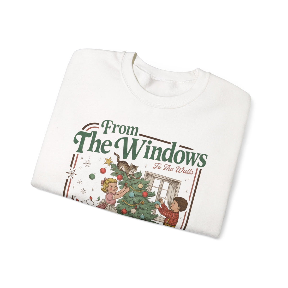 Vintage Christmas “Deck These Halls” Sweatshirt – From The Windows Holiday Crewneck