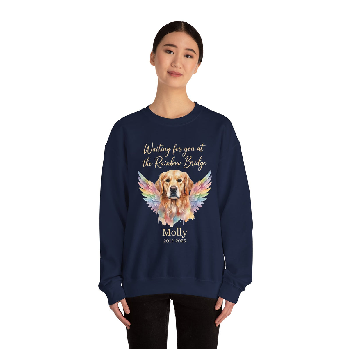 Rainbow Bridge Dog Memorial Sweatshirt – Personalized Portrait