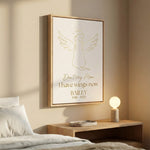 Gold Angel Dog Memorial Frame - Personalized Minimalist Pet Loss Line Art Canvas/ Poster