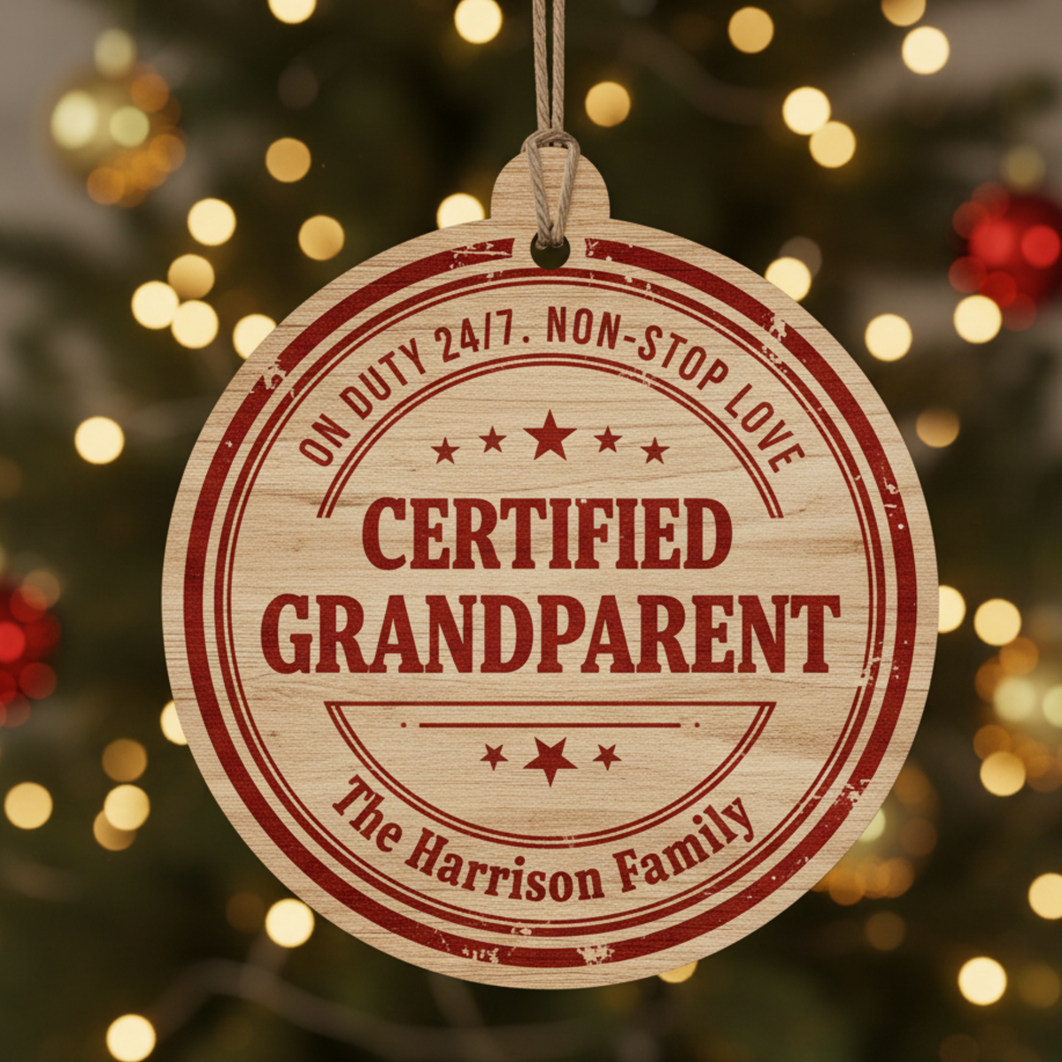 Certified Grandparent Personalized Ornament