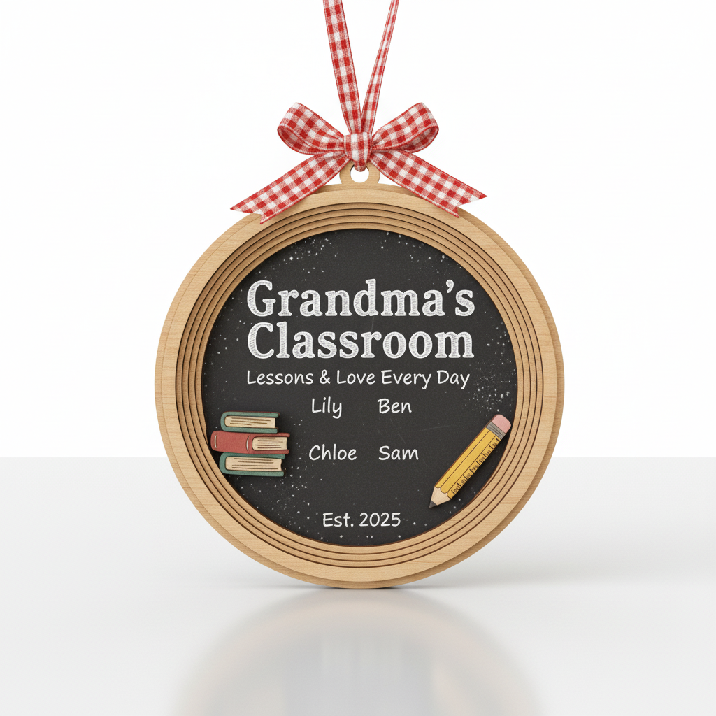 Grandma's Classroom Personalized 2 Layer Ornament
