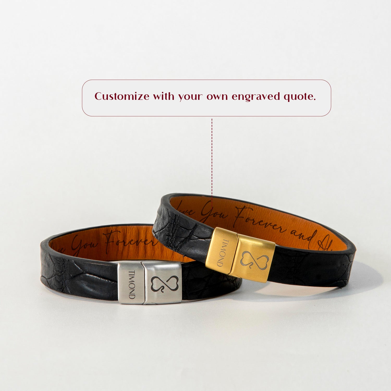 Personalized NFC Crocodile Leather Couple Bracelets - Pair Set of 2 (Infinity Heart Design for Couples)