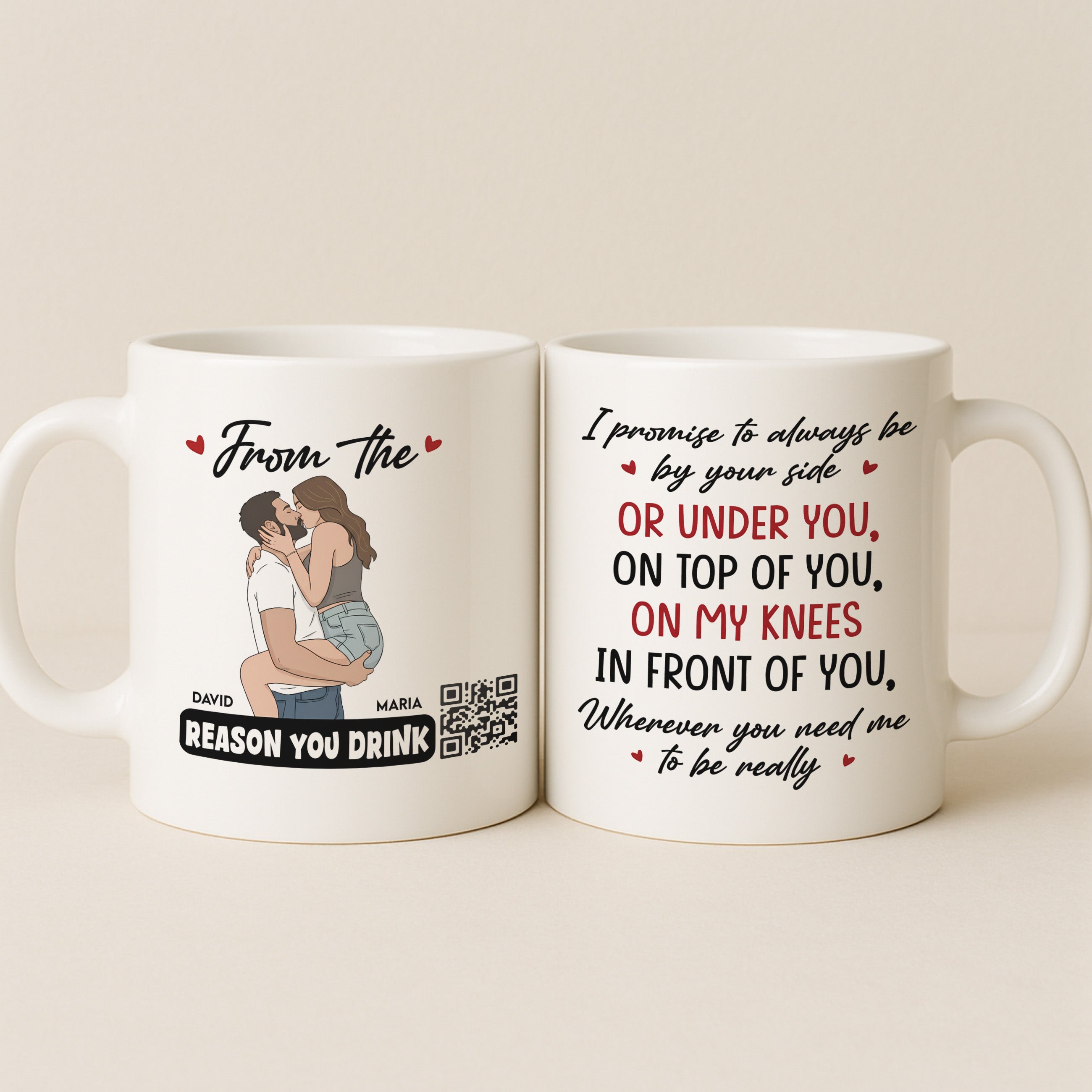 Promise To Always Be By Your Side - Personalized Interactive QR Mug
