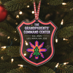 Grandparents Command Center Personalized Shape Acrylic Ornament