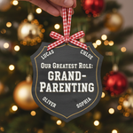 Grandparent Role Personalized Wooden Ornament