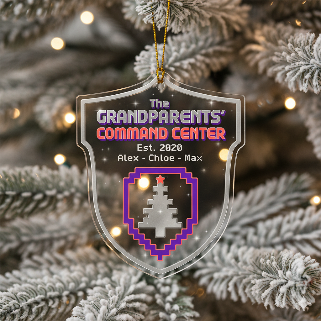 Grandparent Command Center Personalized Acrylic Ornament