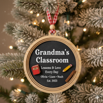 Grandma's Classroom Personalized 2 Layer Wooden Ornament