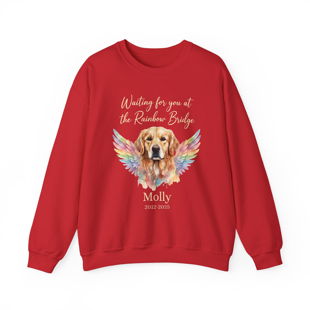 Rainbow Bridge Dog Memorial Sweatshirt – Personalized Portrait