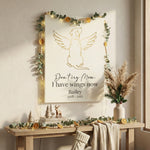 I Have Wings Now Gold Angel Line Art - Personalized Minimalist Dog Memorial Canvas/ Poster