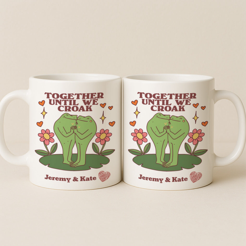 Together Until We Croak Frog Couple Mug with Interactive QR Code