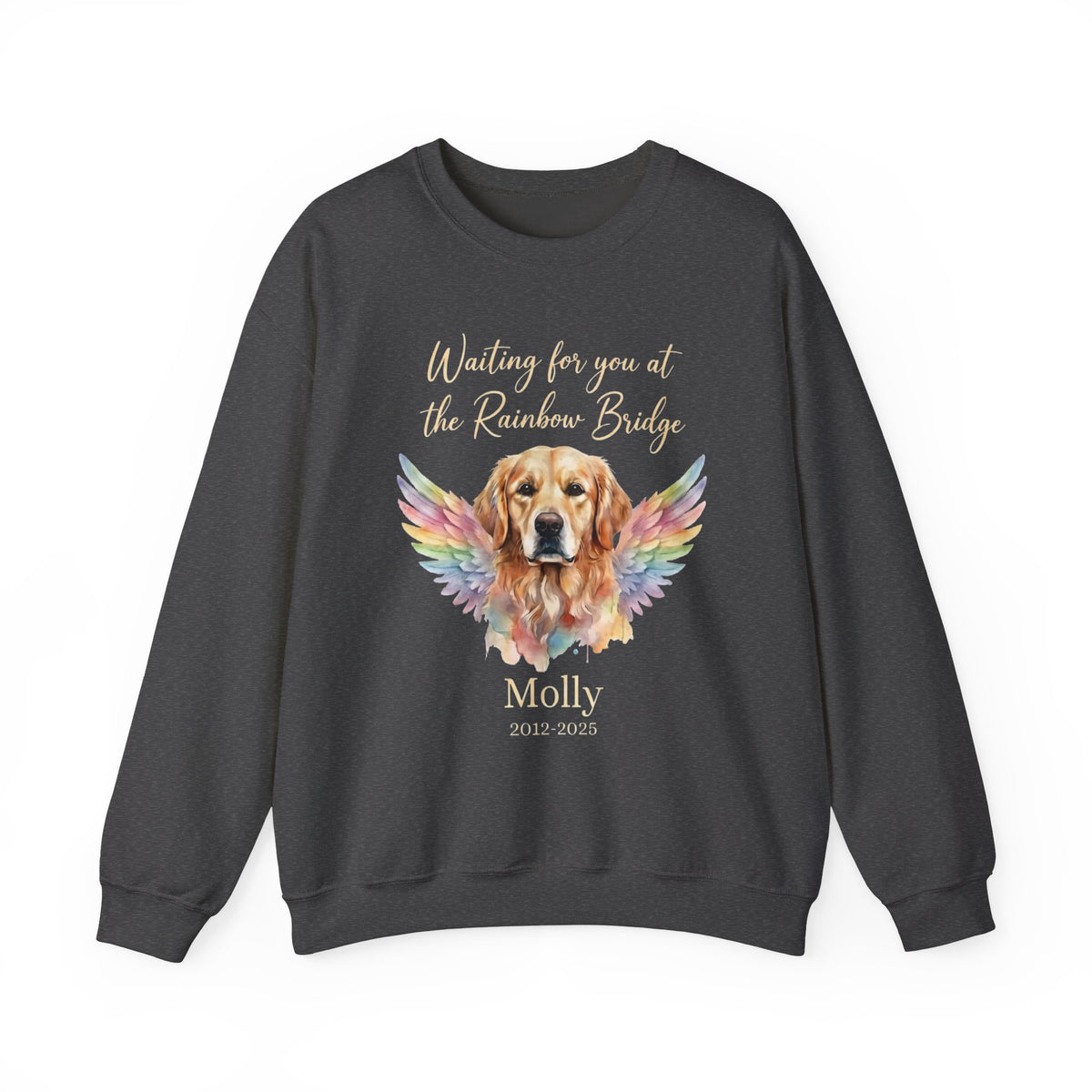 Rainbow Bridge Dog Memorial Sweatshirt – Personalized Portrait