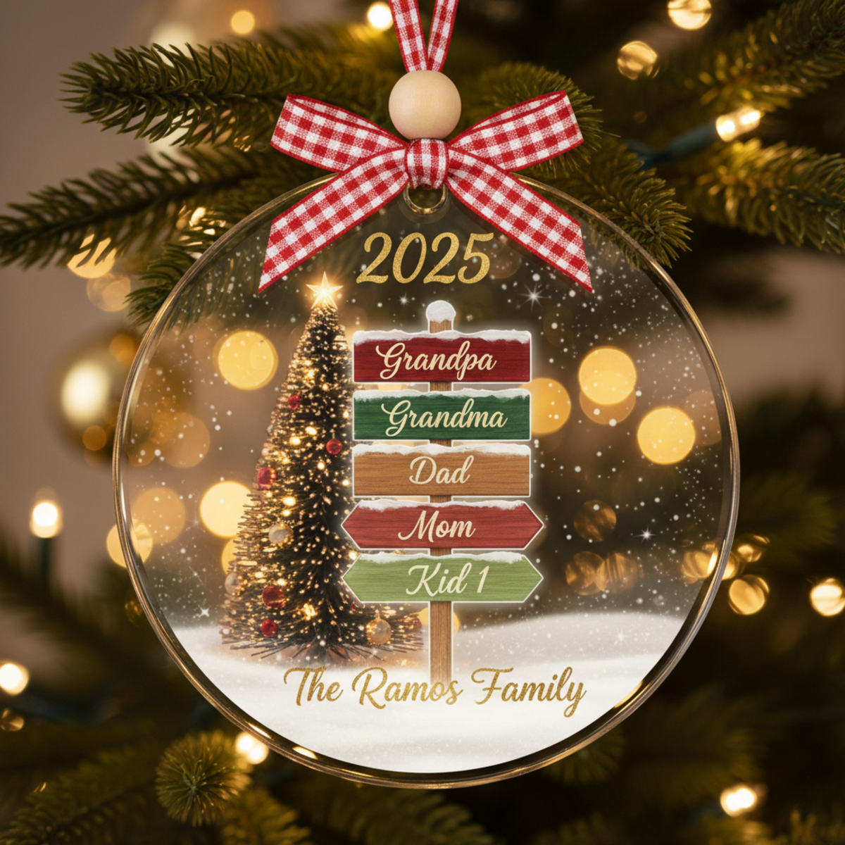 Family Signpost Personalized Acrylic Ornament