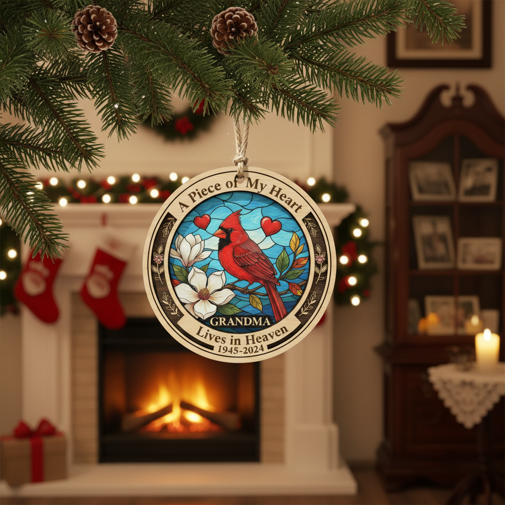 Cardinal Memorial Ornament for Grandma – Memorial Keepsake