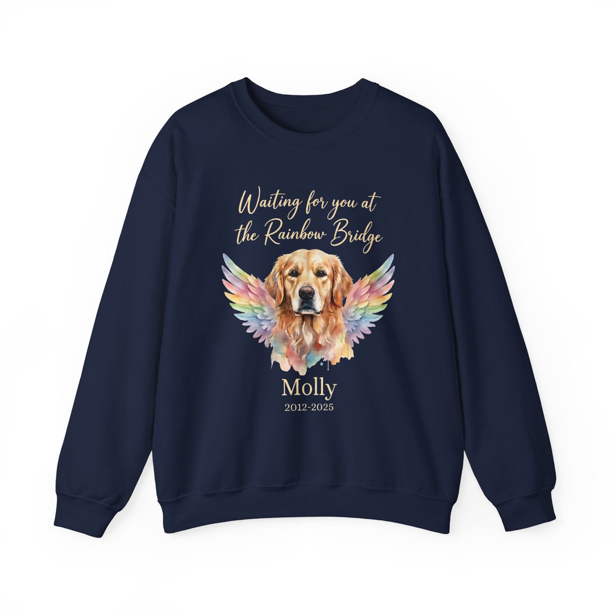 Rainbow Bridge Dog Memorial Sweatshirt – Personalized Portrait