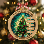 Personalized Multigeneration Family 2 Layered Wooden Ornament