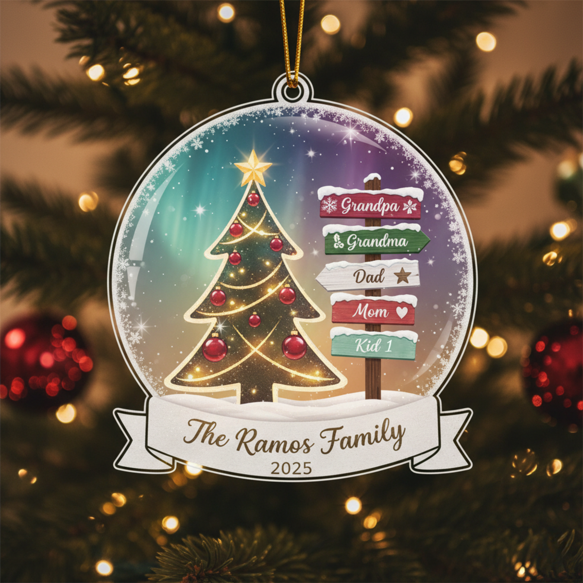 Generations Family Personalized Acrylic Ornament