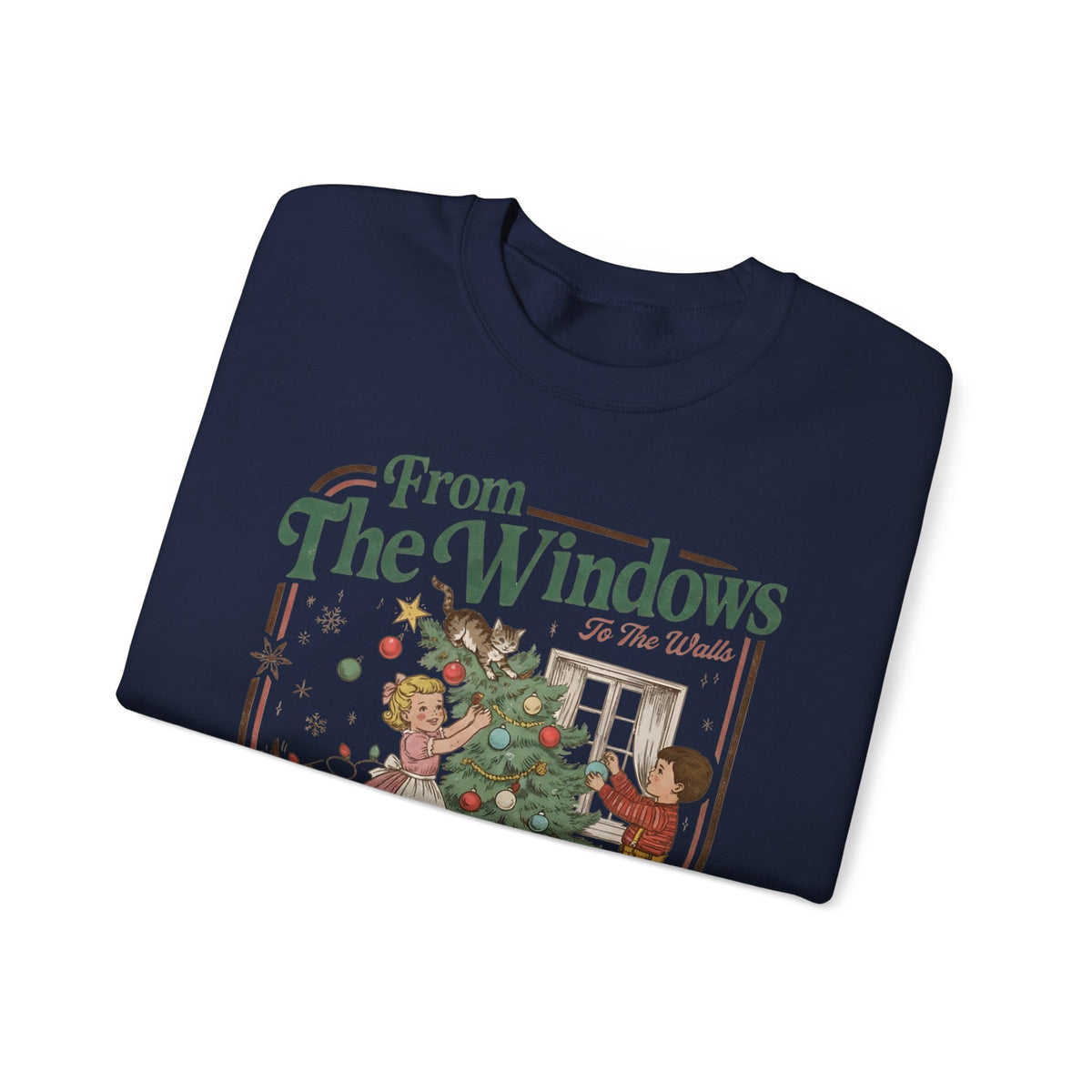 Vintage Christmas “Deck These Halls” Sweatshirt – From The Windows Holiday Crewneck