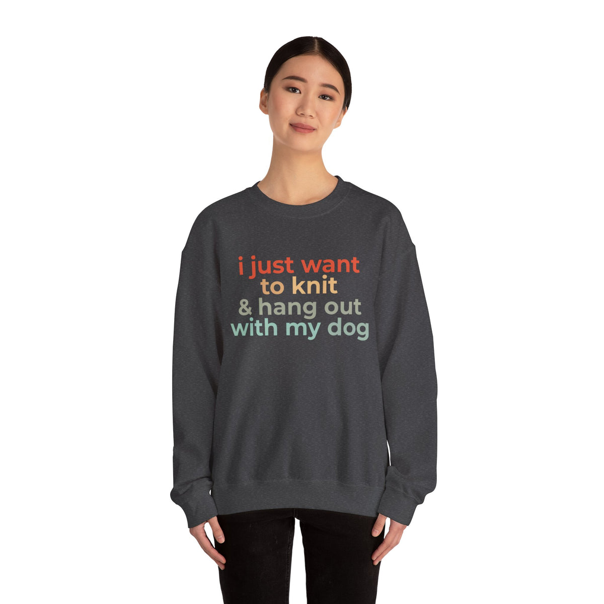 Knit & Dog Lover Sweatshirt – Cozy Gift for Knitters