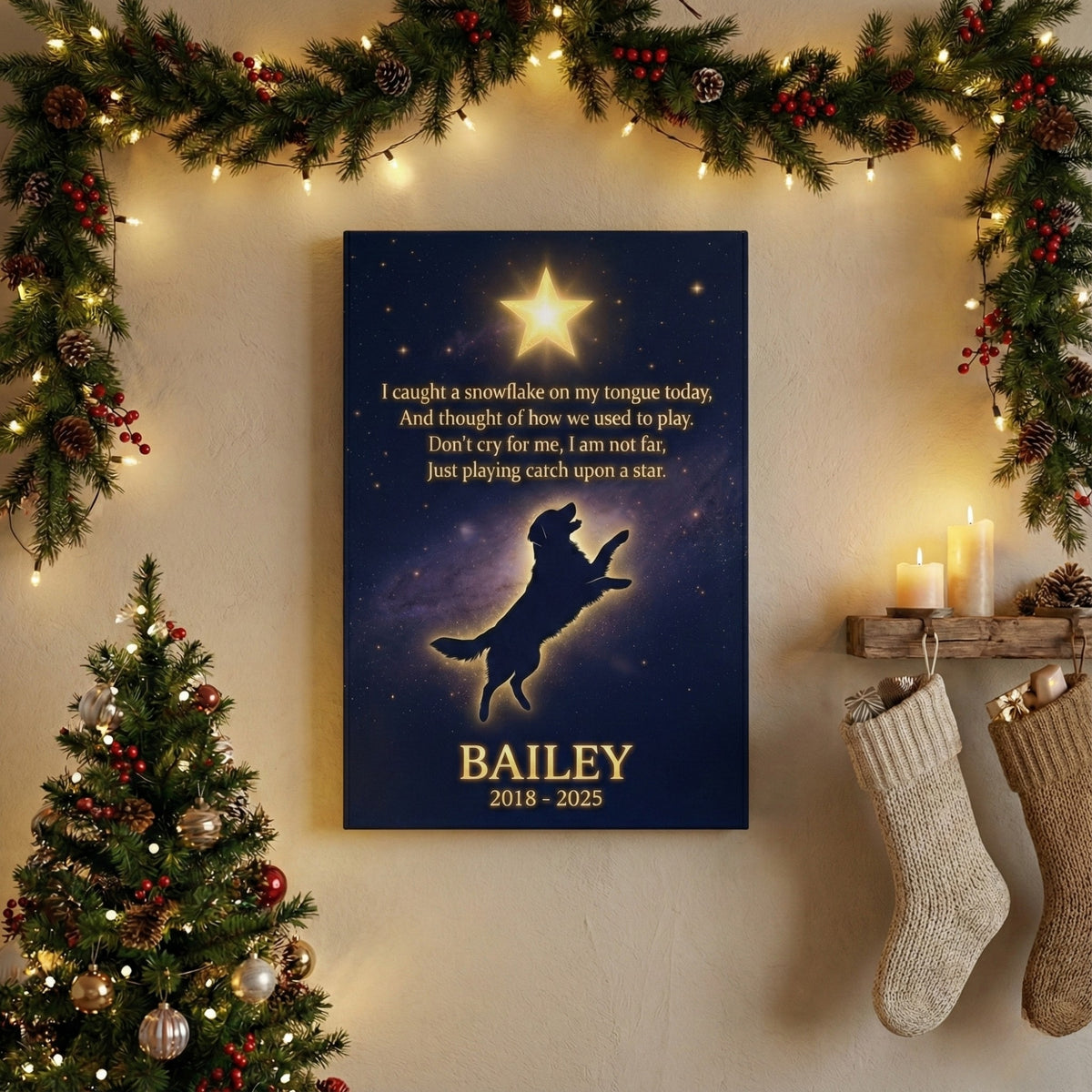 Custom Pet Memorial Star Map Canvas
