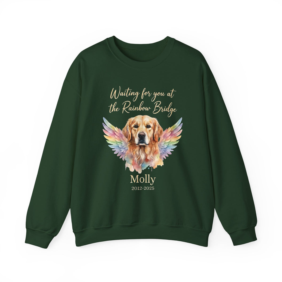 Rainbow Bridge Dog Memorial Sweatshirt – Personalized Portrait