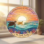 Sea Turtle Family Personalized Acrylic Ornament for Family