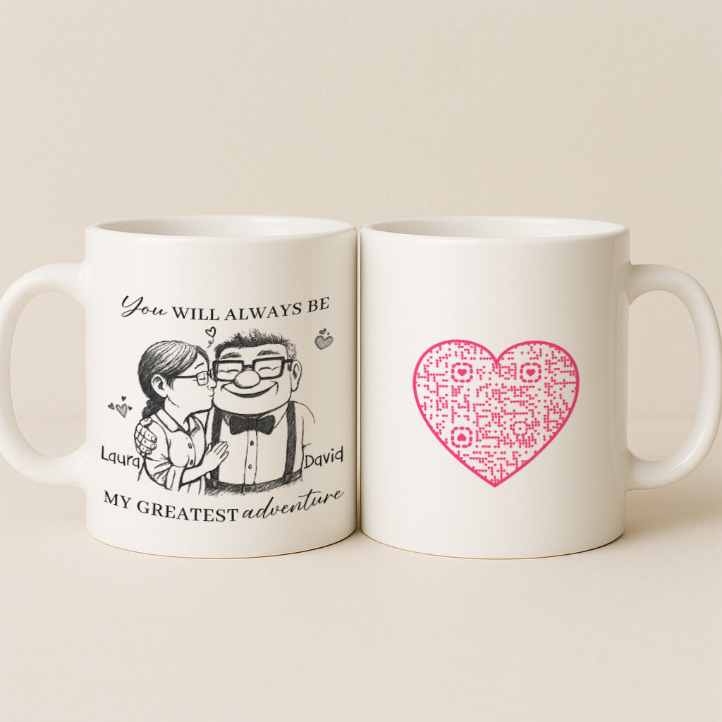 You Will Always Be My Greatest Adventure Personalized Interactive QR Mug