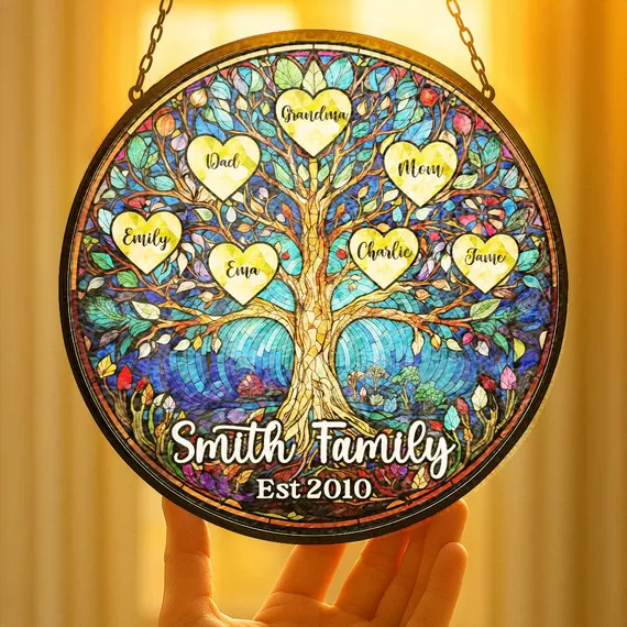 Personalized Family Tree Suncatcher