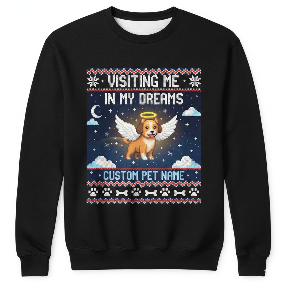 Dog Memorial Ugly Sweatshirt for Pet Owner – Custom Name