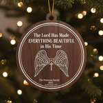 Religious Personalized Wooden Ornament for Family