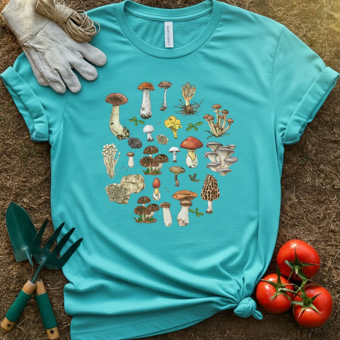 The Mushroom Species Shirt, T-Shirt for Gardeners & Plant Lovers