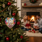 Personalized Stained Glass Dog Memorial Heart Ornament | Custom Pet Loss Suncatcher