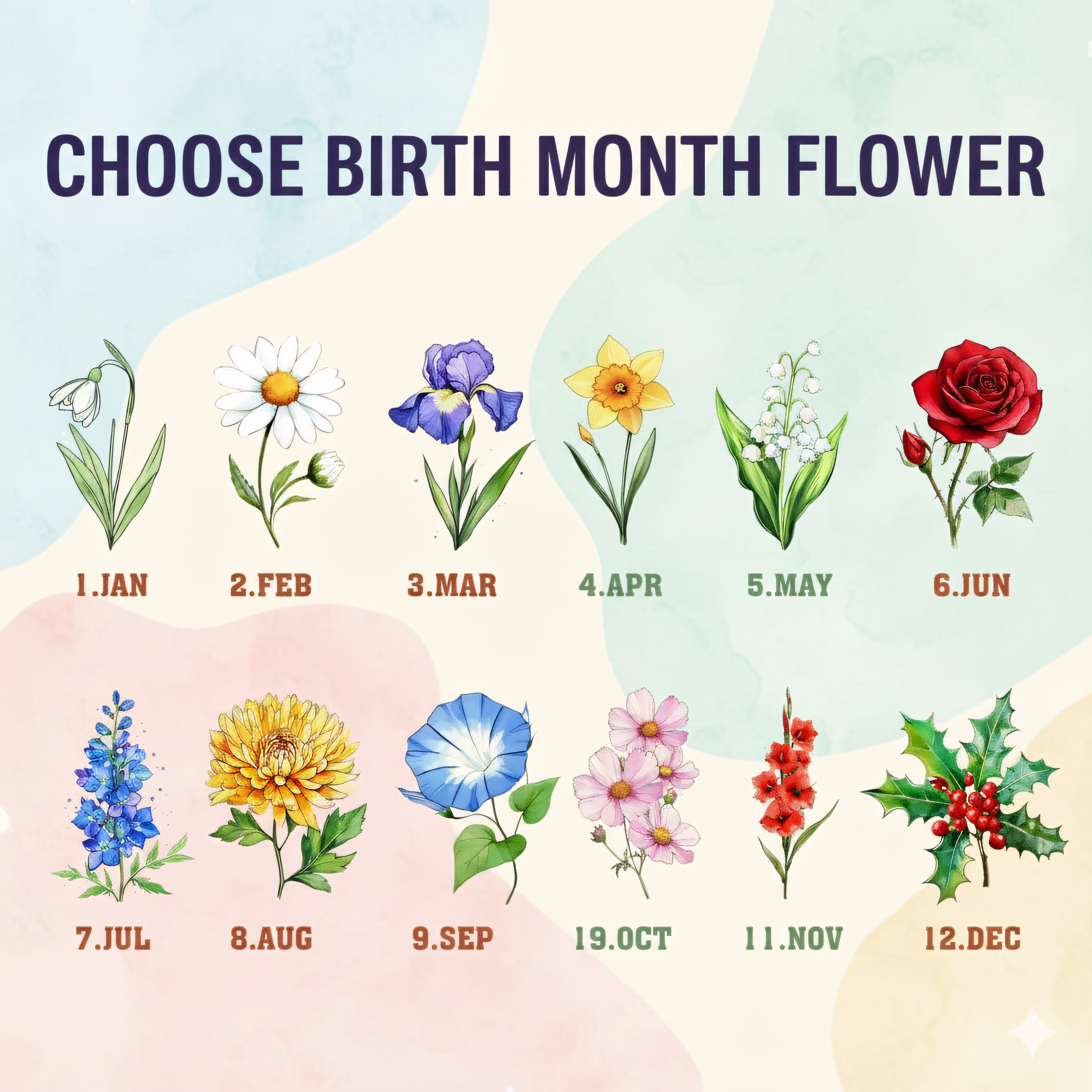 Birth Flower Stained Glass Suncatcher Ornament for Grandma – Personalized Grandkids Name Garden Keepsake