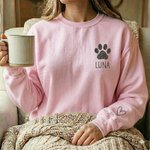 Personalized Dog Memorial Sweatshirt – Paw Print Name & Years