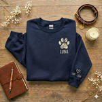 Personalized Dog Memorial Sweatshirt – Paw Print Name & Years