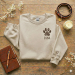 Personalized Dog Memorial Sweatshirt – Paw Print Name & Years