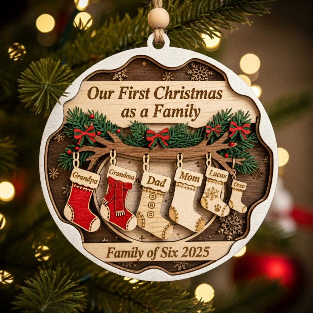 Personalized Multigenerational Family Christmas Ornament