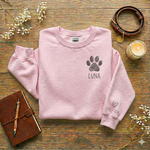 Personalized Dog Memorial Sweatshirt – Paw Print Name & Years