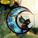 Pet Name Angel Moon Ornament Suncatcher