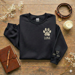 Personalized Dog Memorial Sweatshirt – Paw Print Name & Years