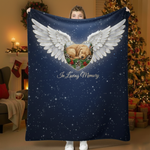 "In Loving Memory" Angel Wings Dog Memorial Blanket - Starry Night Keepsake