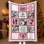 Pink Paw Prints Memorial Blanket - Personalized Dog Photo Keepsake Throw