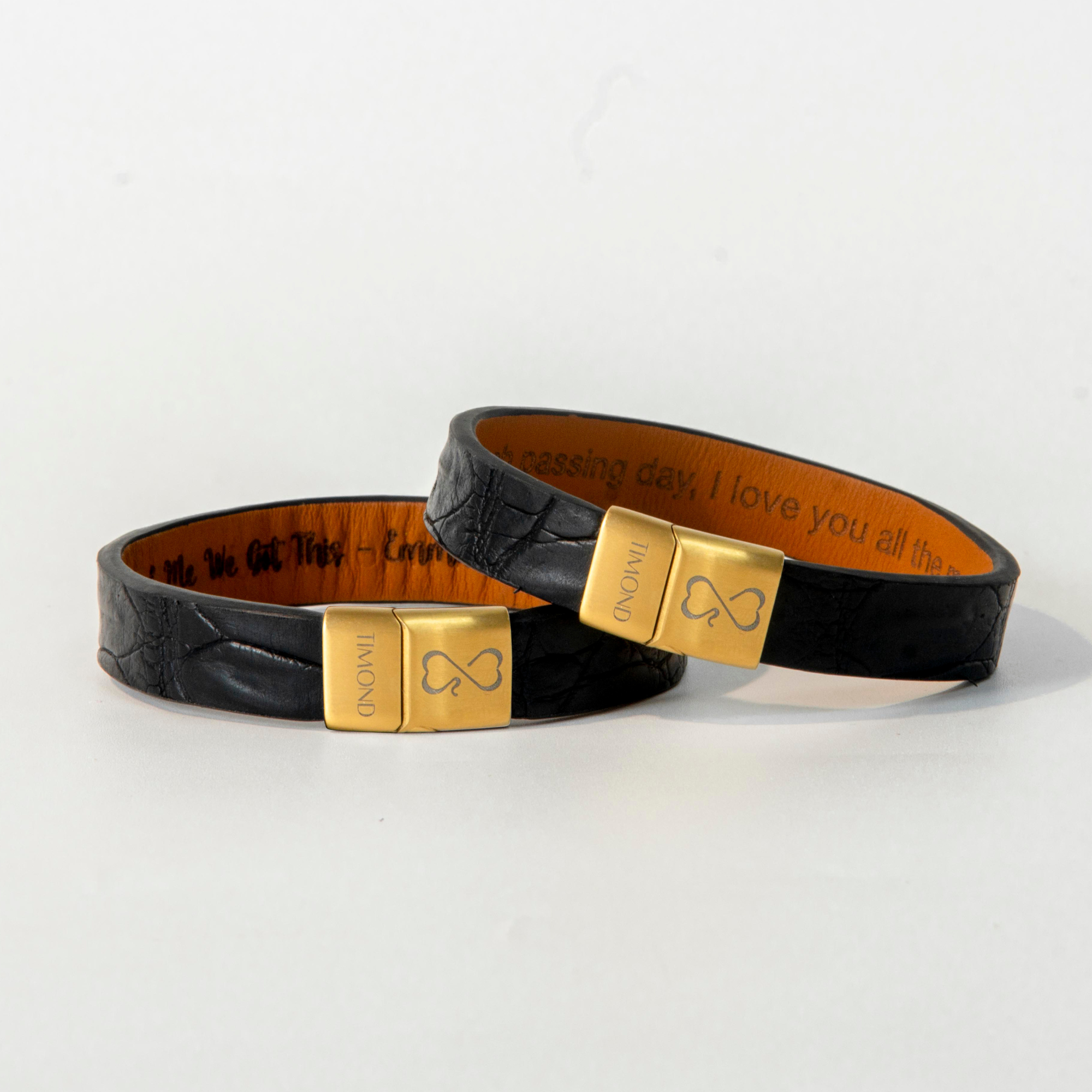 Personalized NFC Crocodile Leather Couple Bracelets - Pair Set of 2 (Infinity Heart Design for Couples)
