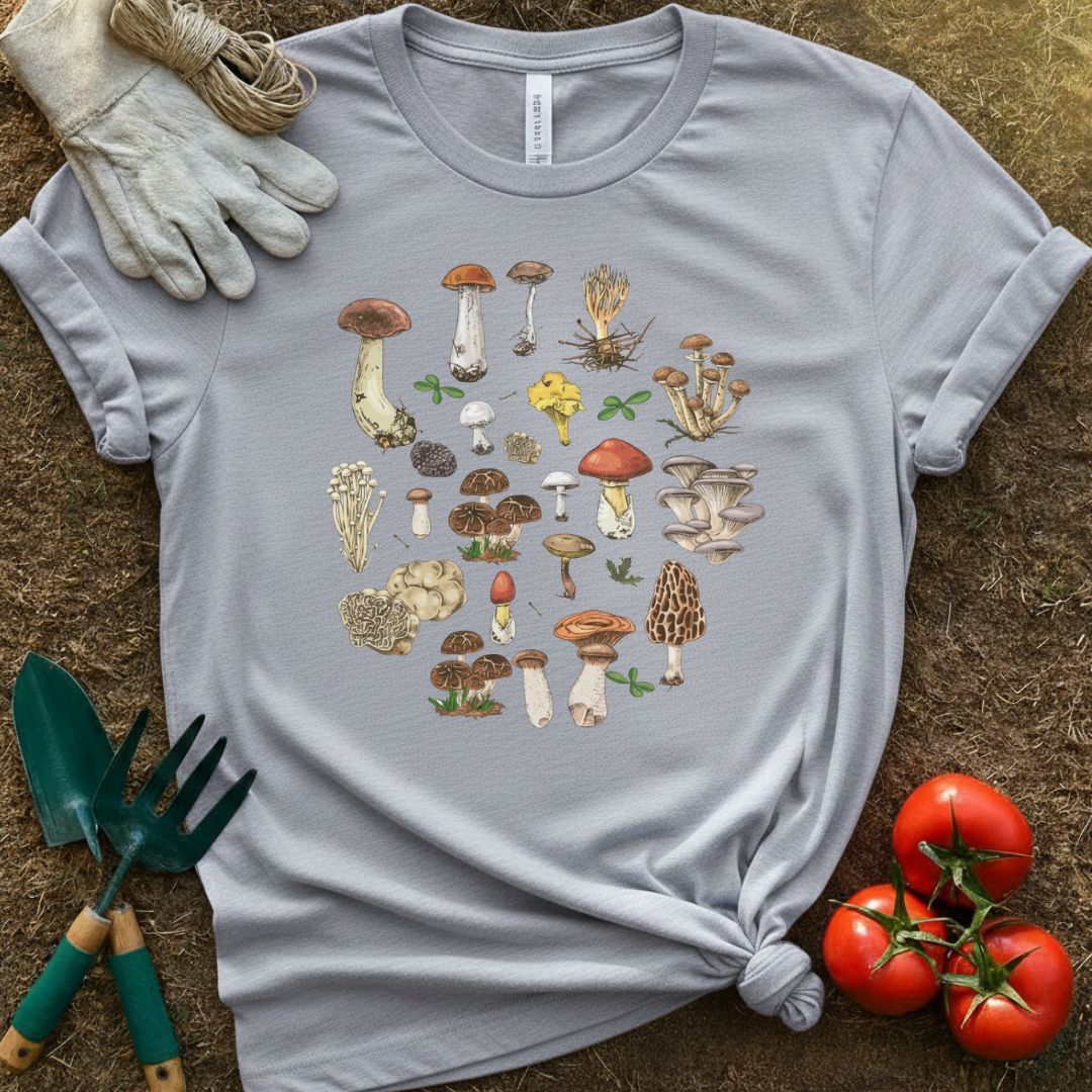 The Mushroom Species Shirt, T-Shirt for Gardeners & Plant Lovers