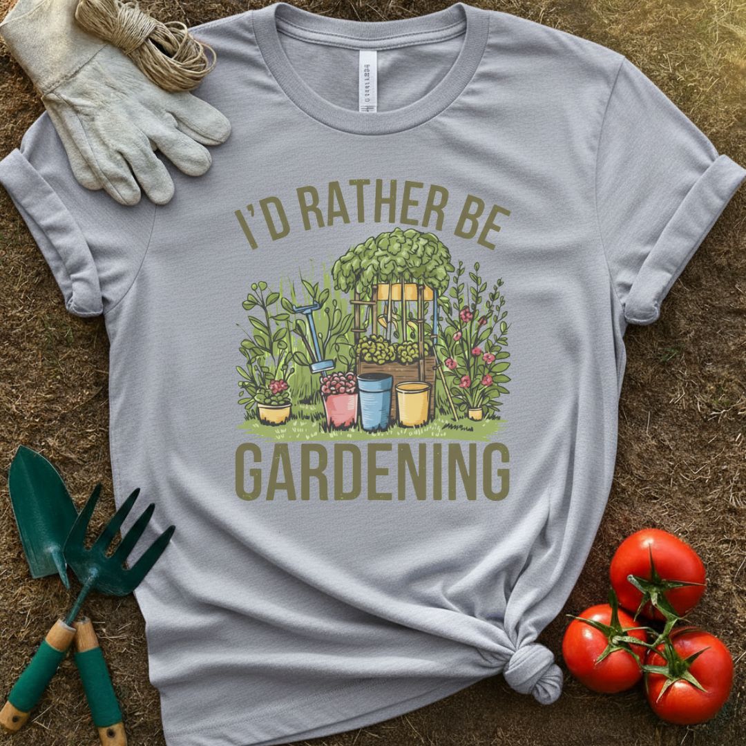 I'd Rather Be Gardening Shirt, T-Shirt for Gardeners & Plant Lovers